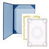 証書ファイル A4 レザー調 証書用紙入り 濃紺青